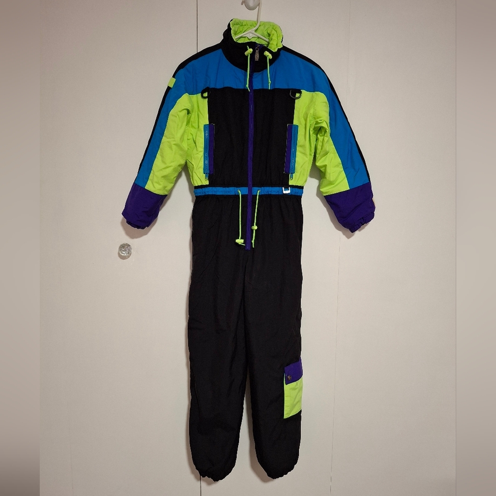 Vintage Fera Ski Wear Snowsuit, Juniors 14, Flying Skiers Snow Team